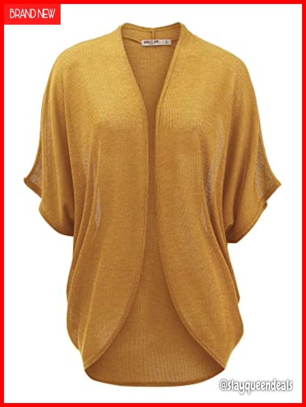 Kimono Style Open Front Batwing Sleeve Lightweight Cardigan Cover Up